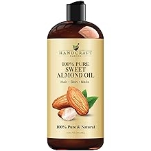 Handcraft Blends Sweet Almond Oil | 100% Pure and Natural | Bath &amp; Body Oil | Premium Grade Carrier Oil | Skin | Hair | Body | Massage | Hexane-Free | 16 Fl Oz
