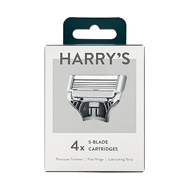 Harrys Razor Blades 1 Pack of 4 in Durable Hinged Water Friendly Travel Case