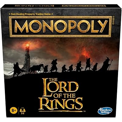 Hasbro Gaming Monopoly: The Lord of The Rings Edition Board Game Inspired by The Movie Trilogy, Play as a Member of The Fellowship, Ages 8 and Up
