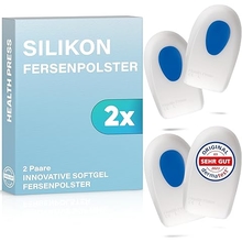 Health Press Silicone Heel Pads - 2 Pairs 4 Pack Heel Cushions Size L - Gel Insoles for Heel - Soft Gel Shoe Pads - Premium Heel Pads