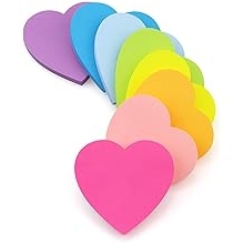 SIMONA Heart Shape Sticky Notes 8 Color Bright Colorful Sticky Pad 75 Sheets/Pad Self-Sticky Note Pads