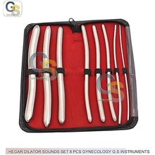 HEGAR DILATOR SOUNDS SET 8 PCS GYNECOLOGY G.S INSTRUMENTS