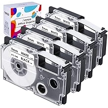 Hehua 4 Pack Compatible Label Tape Replacement for Casio XR-9WE XR9WE XR-9WE2S 9mm Labeling Tape 3/8 Black-on-White Tape Cassette for Kl Label Printer KL-60 KL-100 KL-120 KL-430 KL-750 KL-780 KL-7200