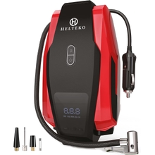 Helteko Air Compressor Tire Inflator DC 12V, Portable Car Tire Pump wEmergency LED Light, Long Power Cord, Auto Shut Off, Electric Air Pump for Car Tire Bicycle dan Other Inflatables