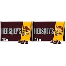 HERSHEYS Mini Semi-Sweet Chocolate Baking Chips Bag, 12 oz Pack of 2