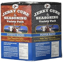Hi Mountain Jerky Seasoning Variety Pack No. 2 Contains Five Flavors in Pepper, Sweet &amp; Spicy, Mandarin Teriyaki, Inferno and Pepperoni Blend Variants Seasons Up To 20 Lbs Of Meat