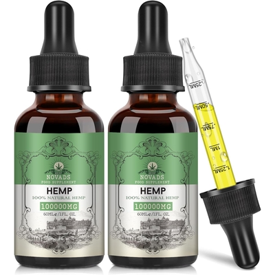 Premium Oil - 100000mg High Potency Natural Oil, Rich in Omega 3-6-9 and Vitamin C &amp; E, Vegan, Enhanced Purity, 60ml Pack of 2