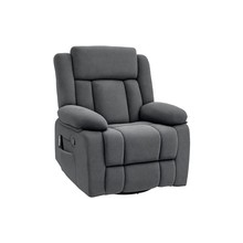 HOMCOM Massage Recliner Chair with Heat, Swivel Rocker with Footrest, Gray