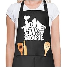 Home Warming Gifts - Aprons for Women with Pockets Cooking Apron, New Home Gift Ideas Men Birthday Kitchen Chef Apron