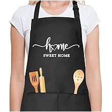 Home Warming Gifts - Aprons for Women with Pockets Cooking Apron, New Home Gift Ideas Men Birthday Kitchen Chef Apron