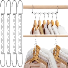 HOUSE DAY Space Saving Hangers for Clothes 6 Pack, Heavy Duty Hanger Organizer | 30 Lbs Capacity |, Metal Magic Hanger, Sturdy Multi Hangers, Closet Space Saver Hangers Closet Organizers and Storage