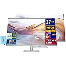 HP Series 5 527sh Monitor Replaces M27h 27" 100Hz IPS FHD 1920x1080 99% sRGB Display, Adjustable Height & Tilt, Flicker Free, Anti-Glare, Black/Silver w/DKZ USB Port Expander 2 Pack