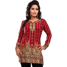 Indian Tunic Top Womens Kurti Printed Blouse India Clothing