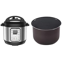 Instant Pot Duo Plus 9-in-1 Electric Pressure Cooker and Ceramic Inner Cooking Pot Mini 3-Qt Bundle