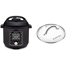 Instant Pot Pro 10-in-1 Pressure Cooker, Slow Cooker, Rice/Grain Cooker, Steamer, Saute, Sous Vide, Yogurt Maker, 6 Quart & Tempered Glass Lid, Stainless Steel Rim, for 5 Qt/L or 6 Qt/L Models