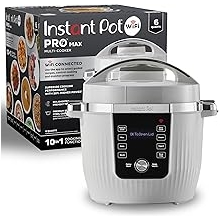 Instant Pot PRO Max Wi-Fi Smart 10-in-1 Pressure Cooker, Steamer, Saute, Warmer, Rice Cooker, Yogurt Maker, Sous Vide, Baker, NutriBoost - Includes App with 2000+ Recipes - 6 Quart