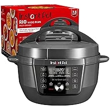 Instant Pot RIO Wide Plus, 9-in-1 Electric Pressure Cooker, 35% Larger Cooking Surface, WhisperQuiet Steam Release, Multi-Cooker, Slow Cook, Rice Maker, Steamer, Saute, Cake, Warmer, 7.5 Quarts