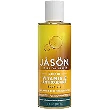 JASON Vitamin E 5,000 IU Moisturizing Body Oil, For Hair, Face, and Body, 4 Fluid Ounces