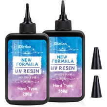 JDiction 500g UV Resin; New Formula Crystal Clear UV Resin Solar Cure Sunlight Activated Hard UV Resin Kit for Jewelry Making, Casting and Coating DIY Crafts