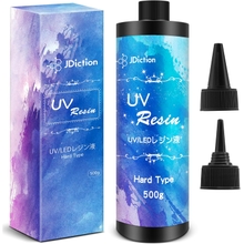 JDiction UV Resin, 500g Upgrade Ultraviolet Epoxy Resin Crystal Clear Hard Glue Solar Cure Sunlight Activated Resin Kit for Handmade Jewelry, DIY Craft Decoration, Casting and Coating