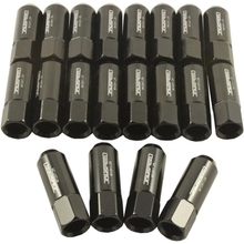JDMSPEED Black 60MM Aluminum Extended Tuner Lug Nuts Replacement for Wheel Rims M12X1.25 20PCS