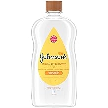 Johnson's Baby Oil, Mineral Oil Enriched with Shea &amp; Cocoa Butter to Prevent Moisture Loss, Hypoallergenic, 20 fl. oz