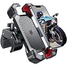 JOYROOM Motorcycle Phone Mount, [1s Auto Lock][100mph Military Anti-Shake] Bike Phone Holder for Bicycle, [10s Quick Install] Handlebar Phone Mount, Compatible with iPhone, Samsung, All Cell Phone