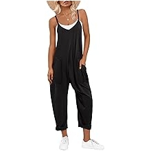 Jumpsuits for Women Casual Summer Overalls Sleeveless Spaghetti Strap Romper Jumpers Trendy Beach Vacation Outfits