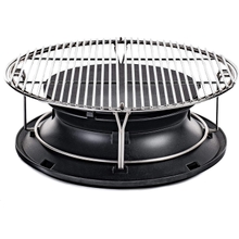 Kamado Joe Sl ⁇ Roller Hyperbolic Smoke Chamber อุปกรณ์เสริมแทรกด้วยชั้นวางสแตนเลสสําหรับ Classic Joe 18 นิ้ว Charcoal Grill และ Smokers ในสีดํารุ่น KJ-HYPER