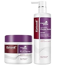 Karseell Purple Shampoo and Hair Mask Professional Neutralizes Brass & Yellow Tones