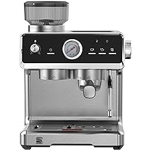 Kenmore Espresso Machine - Automatic Coffee Maker With Auto Tamper, Auto Cleaning, Milk Steamer & Frother, Bean Grinder, Make Professional Barista Style Cappuccino, Latte, Stainless Steel