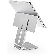 Kensington Elevated Stand Adjustable for Surface Stand for Desk, on-Skid Tablet Holder Designed for Surface Pro, Silver K58277WW
