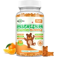 Magnesium Gummies for Kids - Magnesium Glycinate, L-Threonate Supplement with L-Theanine, Vitamin B6, D3 for Adults &amp; Kids, Calm Magnesium for Sleep, Relaxation, Brain, Bones, Sugar Free Orange 60ct