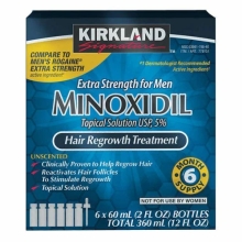 Kirkland Minoxidil 5% Extra Strength Men Hair Regrowth Solution 6 Months Supply