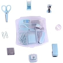 Mini School Supply Kits Mini Office Supply Kits, Includes Mini Stapler,Scissors, Staple Remover, Staples, Tape Dispenser Blue
