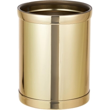 Kraftware Mylar Round Wastebasket, 8 Quart, Polished Brass Color