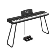Ktaxon 88 Key Digital Piano Semi Weighted Keyboard for Beginners with Triple Pedal, Headphone, Black