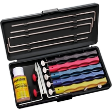 Lansky Deluxe Knife Sharpening System: 5-Stone Ceramic Knife Sharpener Kit with Honing Oil - LKCLX