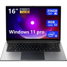 laptop 16-inch , 8GB DDR 256GB SSD portable laptop, expandable to 1TB,Pentium quad-core CPU up to 2.64 GHz,9000mAh battery,Mini HDMI interface,USB3.0 interface,dual-band WiFi,webcam,slim laptops