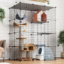 Large Cat Cage Enclosure Indoor DIY Cat Playpen Detachable Metal Wire Kennels Crate 2x3x4 Large Exercise Place Ideal for 1-3 Cat