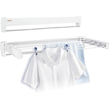 Leifheit 83201 Telefix 70 Wall Mount Retractable Clothes Drying Rack | 5 Drying Rods | White
