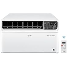 LG 12,000 BTU Dual Inverter Smart Window Air Conditioner, Cools 550 Sq. Ft., Ultra Quiet Operation, Up to 35% More Energy Savings, Energy Star, with LG ThinQ, Amazon Alexa and Hey Google, 115V