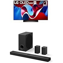 LG 48-Inch Class OLED evo C4 Series Smart TV 4K Processor Flat Screen with Alexa Built-in OLED48C4PUA, 2024,LG 5.1.3 ch. Sound Bar with Wireless Dolby Atmos and Rear Speakers
