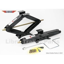 Libra Set of 2 True 7500 lb Heavy Duty 24" RV Trailer Stabilizer Leveling Scissor Jacks wHandle & Dual Power Drill Sockets & Hardware -Model# 26037 &hellip;