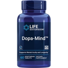 Life Extension Dopa-Mind - Menyokong Ketajaman Mental &amp; Umur Panjang - Bebas Gluten, Bukan GMO, Vegetarian - 60 Tablet Vegetarian