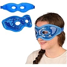 LIFE WORKS Gel Eye Mask with Cutout, Hot or Cold Therapy for Puffy Eyes, Dark Circles, Headaches, and Migraines, Soft Gel Beads and Liquid Filling for Cooling or Warming Comfort