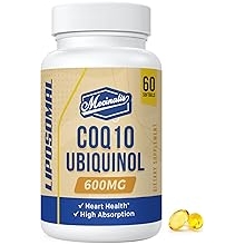 Liposomal CoQ10 Ubiquinol 600mg Softgels|Superior Absorption Ubiquinol CoQ10 Supplement|Powerful Active Antioxidant Form of Coenzyme Q10|Heart Function & Energy Production|60 Softgels