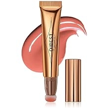 Liquid Contour Beauty Wand, Face Highlighter & Bronze Stick, Cushion Applicator Included, Long Lasting Face Highlighter Bronze Makeup Stick 02# Cream Pink