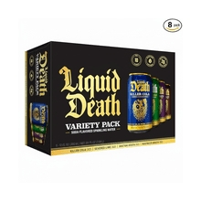 Liquid Death, Soda-Flavored Sparkling Water Variety PackSevered Lime, Doctor Death, Killer Cola, and Rootbeer Wrath 12 Oz can