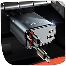 LISEN Retractable Car Charger, for Gifts for Him Her, 69W Cars Adapter USB C Fast Charger for iPhone 17-12, Car Accessories Gadgets for Men, Anniversary Birthday Gifts for Men Women, for Samsung S26